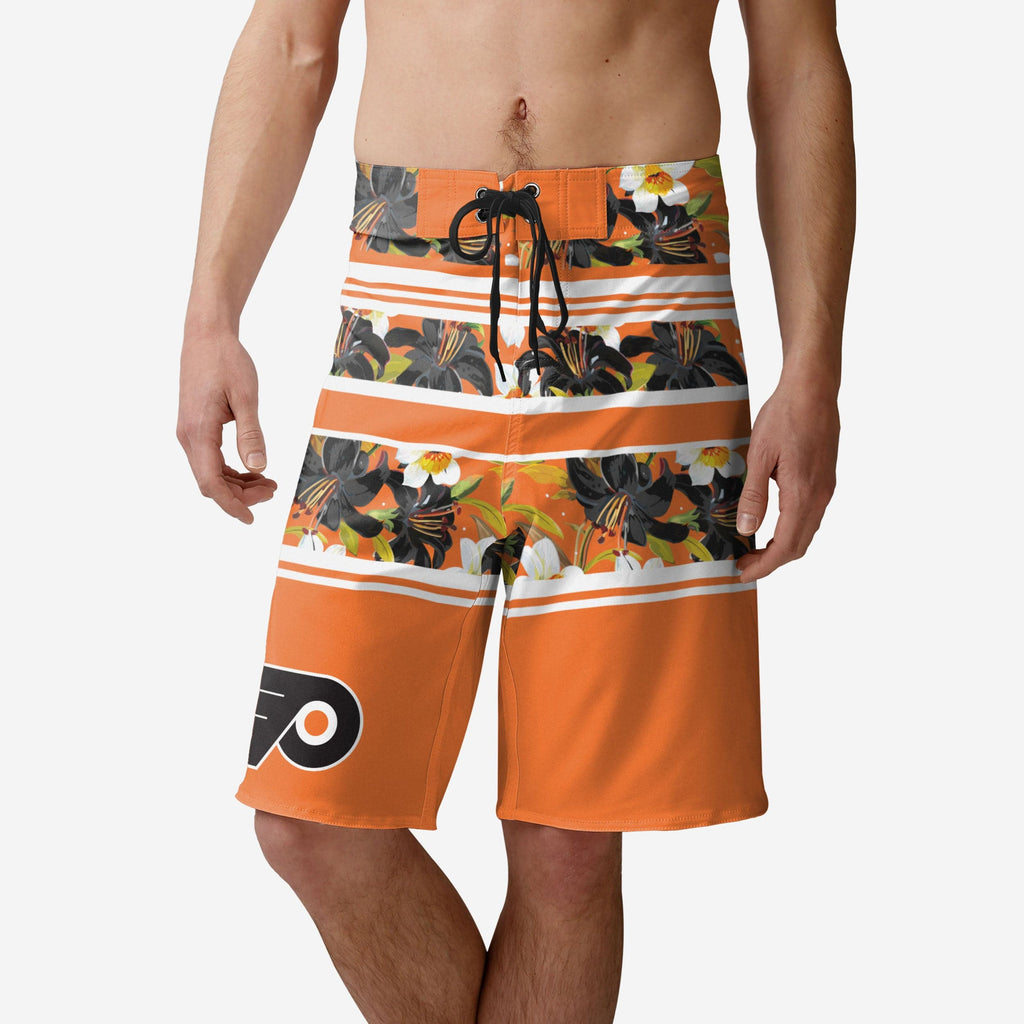 Philadelphia Flyers Floral Stripe Boardshorts FOCO S - FOCO.com