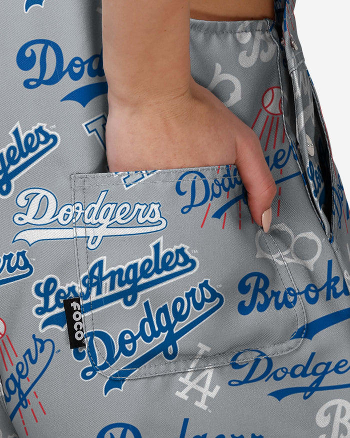 Los Angeles Dodgers Womens Historic Print Bib Shortalls FOCO - FOCO.com