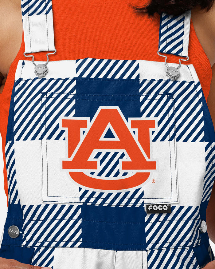 Auburn Tigers Womens Plaid Bib Shortalls FOCO - FOCO.com