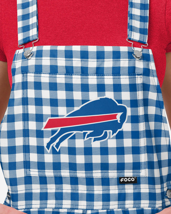 Buffalo Bills Womens Gingham Check Bib Shortalls FOCO - FOCO.com