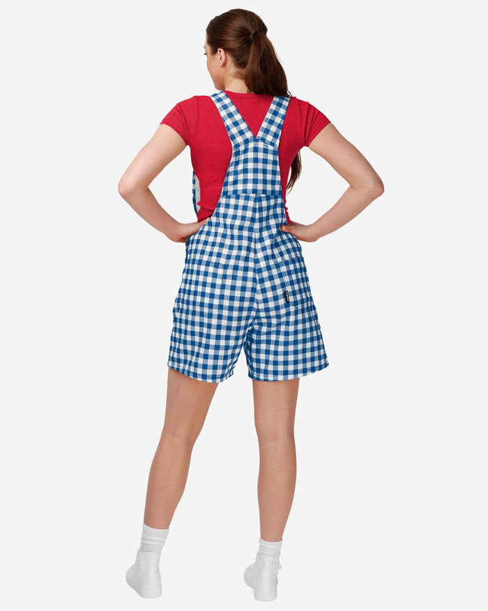 Buffalo Bills Womens Gingham Check Bib Shortalls FOCO - FOCO.com