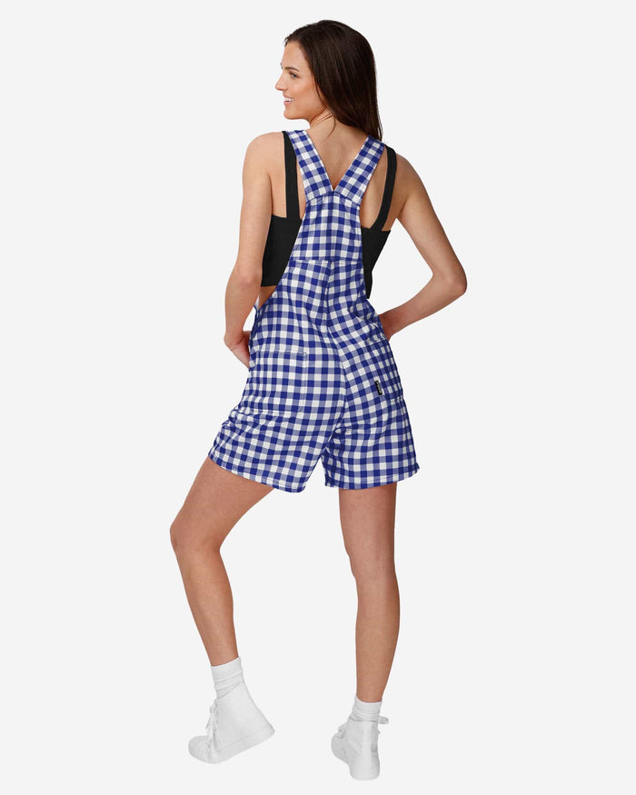 Baltimore Ravens Womens Gingham Check Bib Shortalls FOCO - FOCO.com