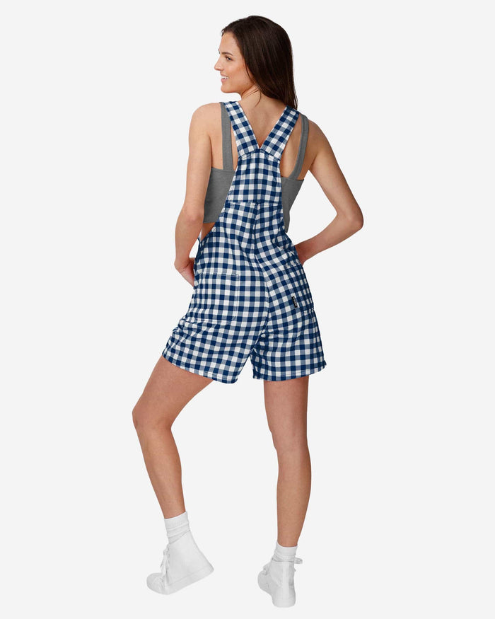 Dallas Cowboys Womens Gingham Check Bib Shortalls FOCO - FOCO.com