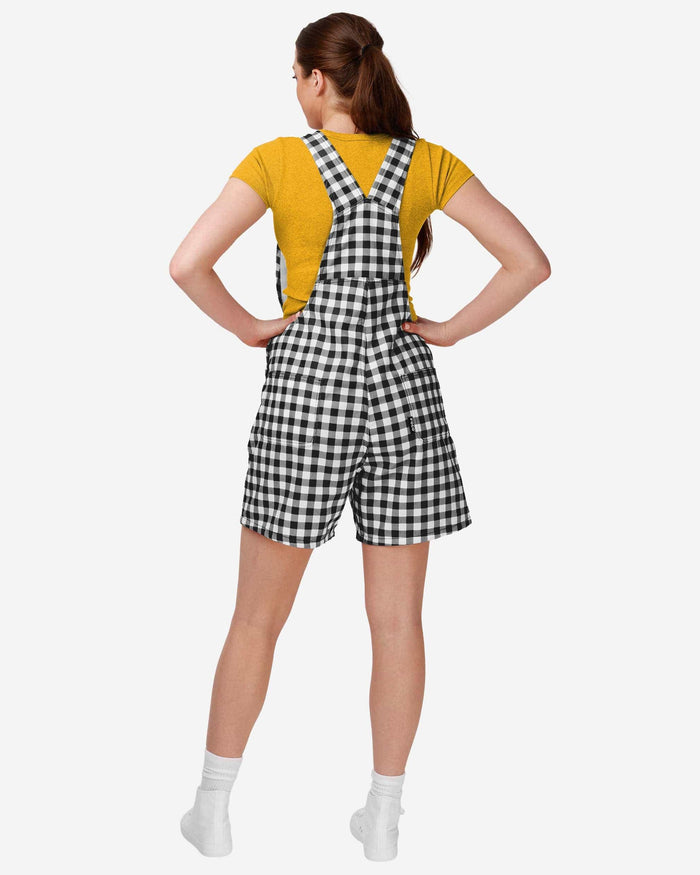 Pittsburgh Steelers Womens Gingham Check Bib Shortalls FOCO - FOCO.com