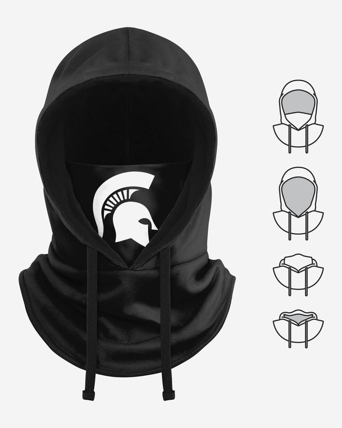 Michigan State Spartans Black Drawstring Hooded Gaiter FOCO - FOCO.com