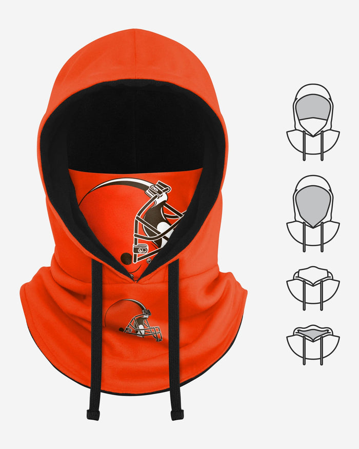 Cleveland Browns Alternate Team Color Drawstring Hooded Gaiter FOCO - FOCO.com