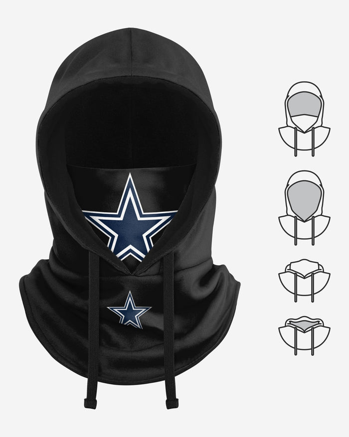 Dallas Cowboys Black Drawstring Hooded Gaiter FOCO - FOCO.com