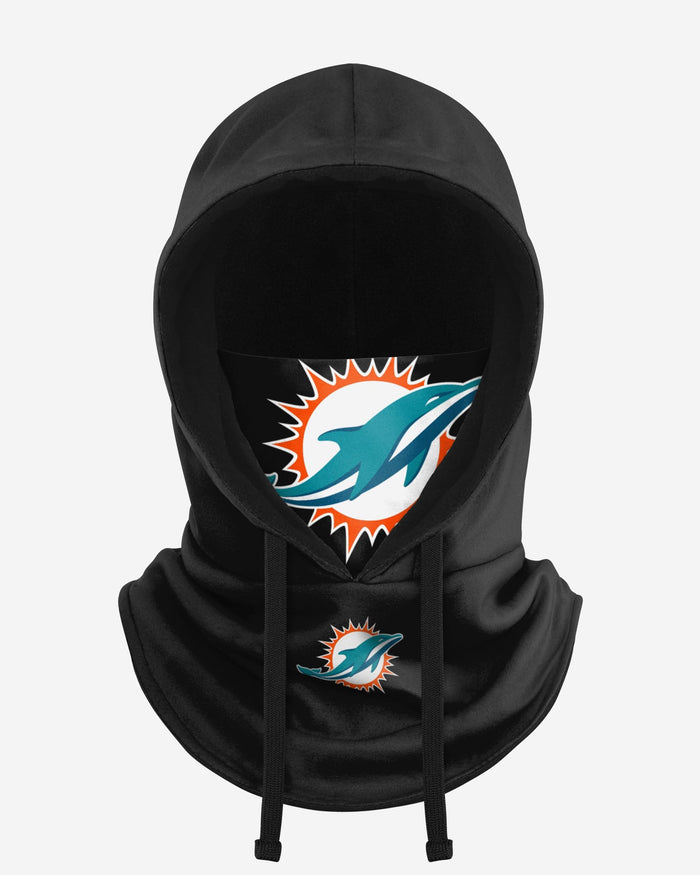 Miami Dolphins Black Drawstring Hooded Gaiter FOCO - FOCO.com