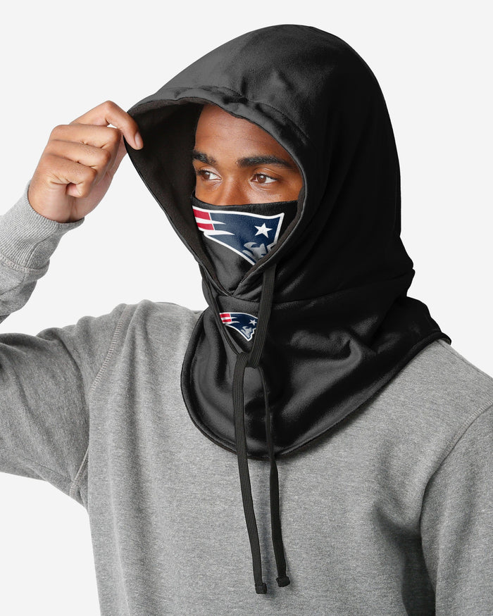 New England Patriots Black Drawstring Hooded Gaiter FOCO - FOCO.com