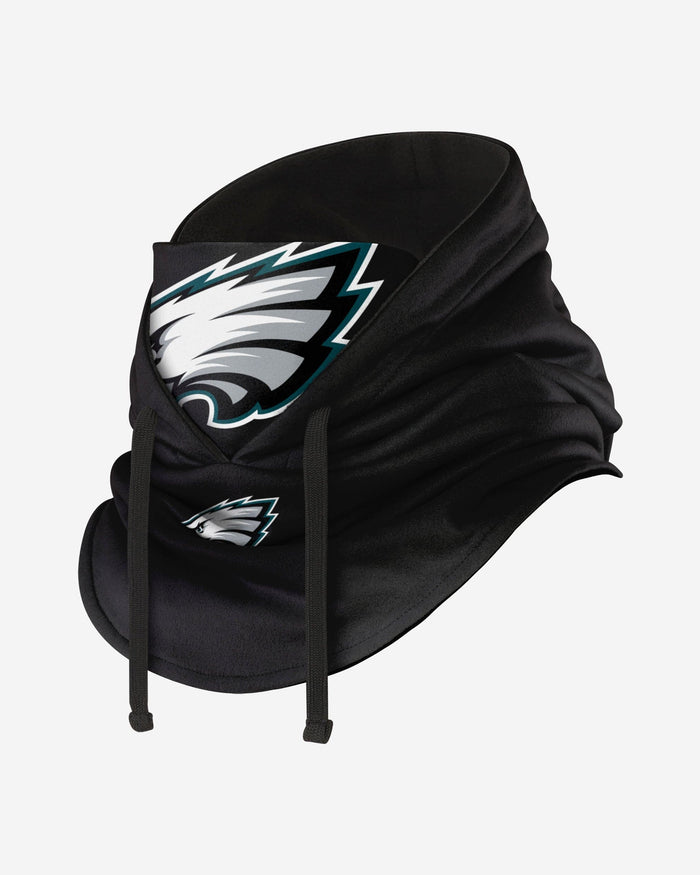 Philadelphia Eagles Black Drawstring Hooded Gaiter FOCO - FOCO.com