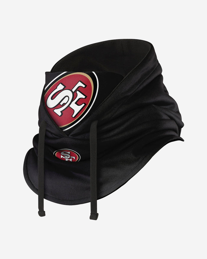 San Francisco 49ers Black Drawstring Hooded Gaiter FOCO - FOCO.com