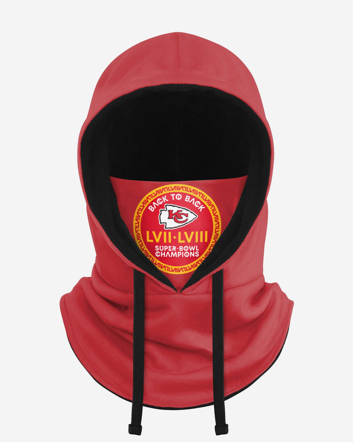 Kansas City Chiefs Super Bowl LVIII Champions Drawstring Hooded Gaiter FOCO - FOCO.com