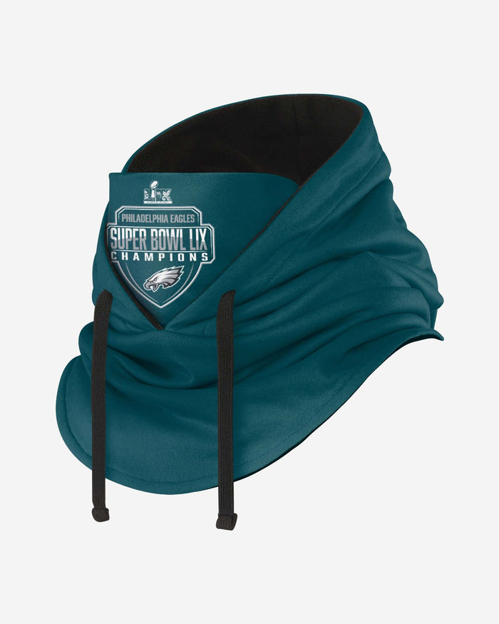 Philadelphia Eagles Super Bowl LIX Champions Team Color Hooded Gaiter Scarf FOCO - FOCO.com