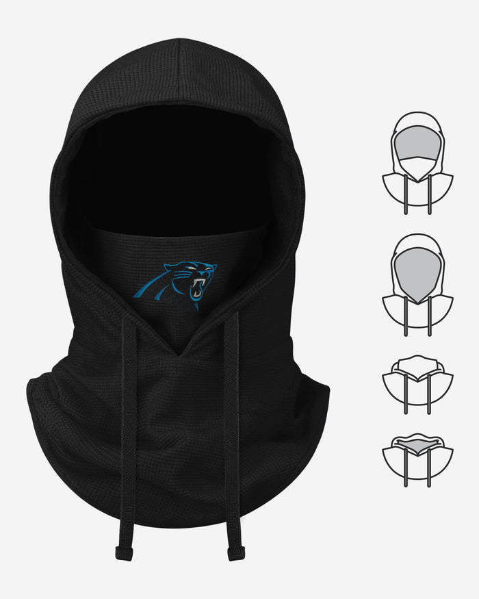 Carolina Panthers Waffle Drawstring Hooded Gaiter FOCO - FOCO.com