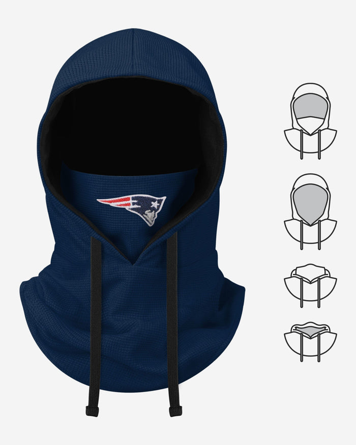 New England Patriots Waffle Drawstring Hooded Gaiter FOCO - FOCO.com