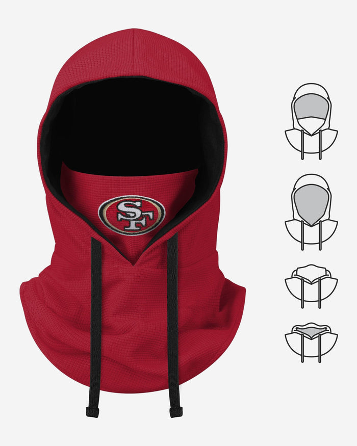 San Francisco 49ers Waffle Drawstring Hooded Gaiter FOCO - FOCO.com