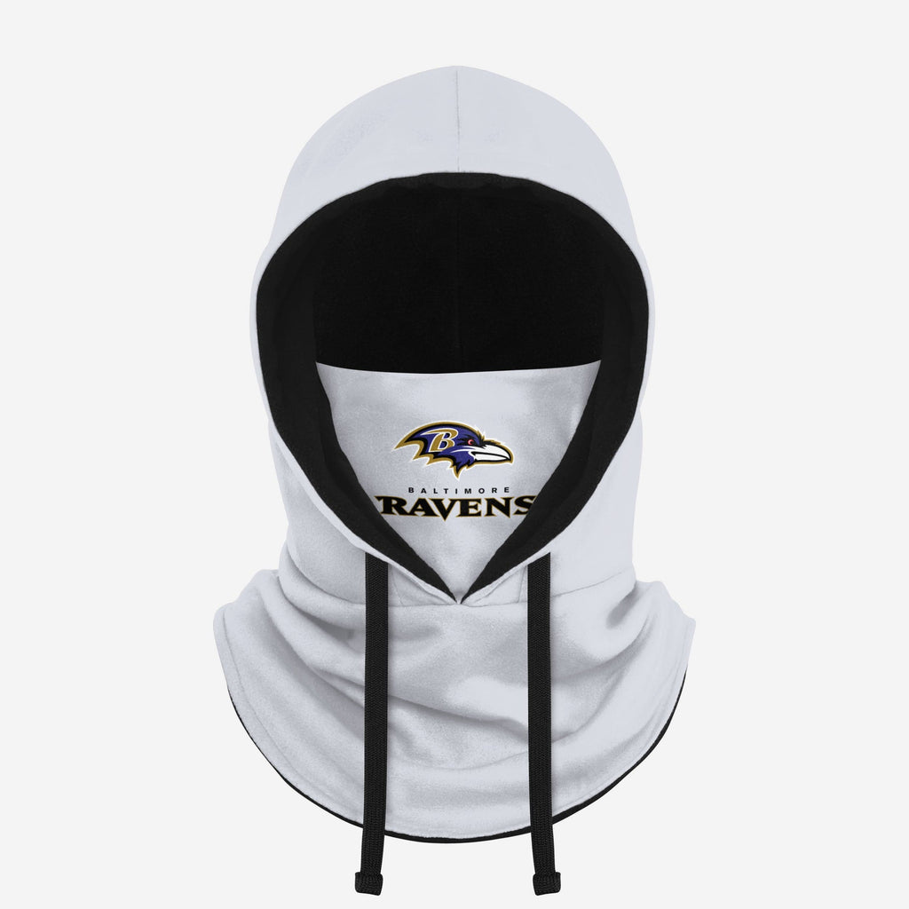 Baltimore Ravens White Drawstring Hooded Gaiter FOCO - FOCO.com