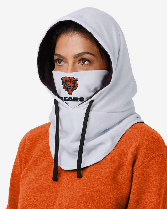 Chicago Bears White Drawstring Hooded Gaiter FOCO - FOCO.com