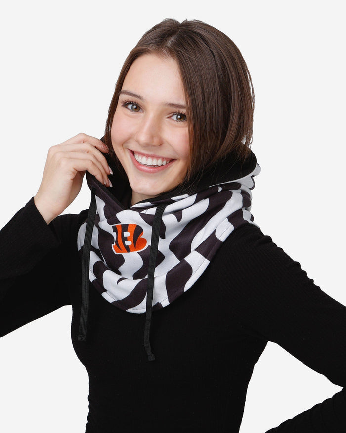 Cincinnati Bengals White Drawstring Hooded Gaiter FOCO - FOCO.com