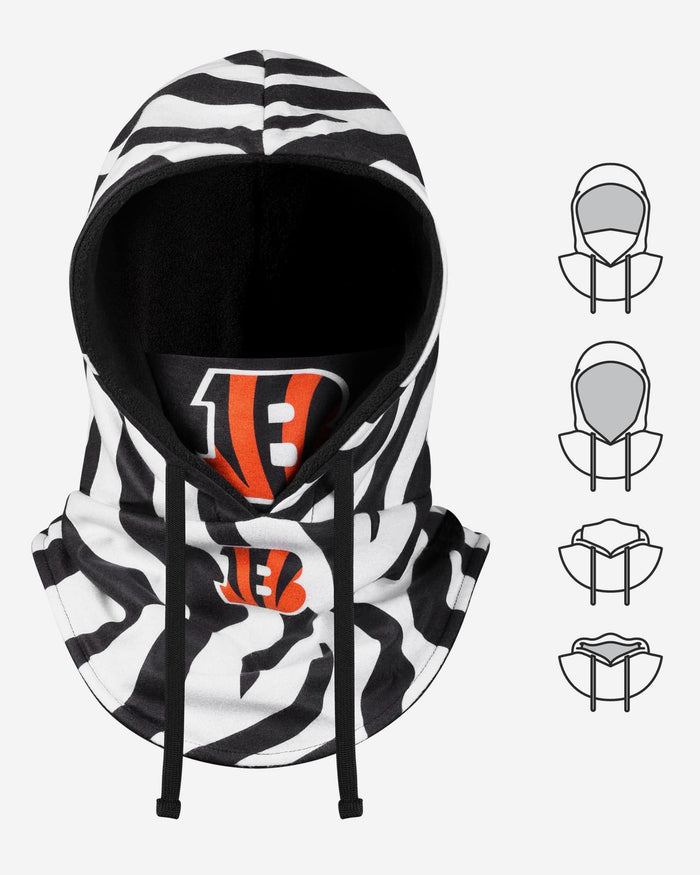 Cincinnati Bengals White Drawstring Hooded Gaiter FOCO - FOCO.com