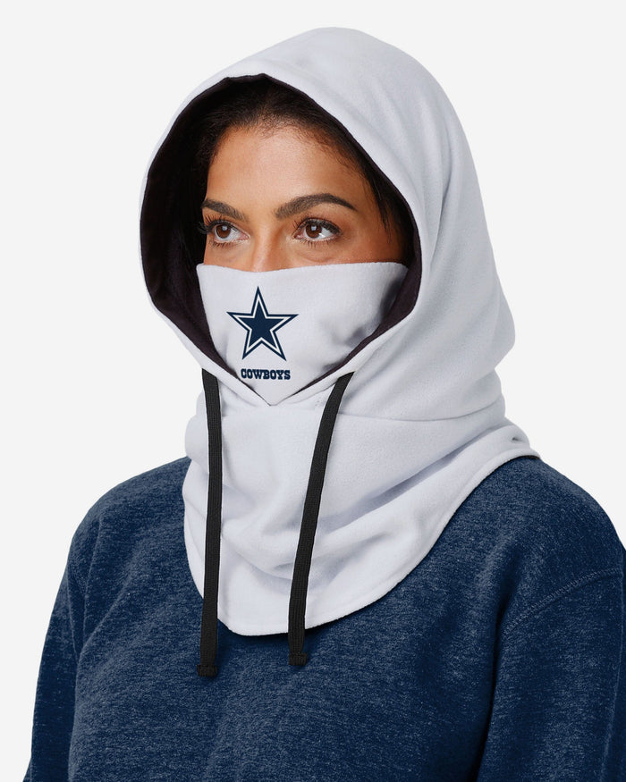 Dallas Cowboys White Drawstring Hooded Gaiter FOCO - FOCO.com