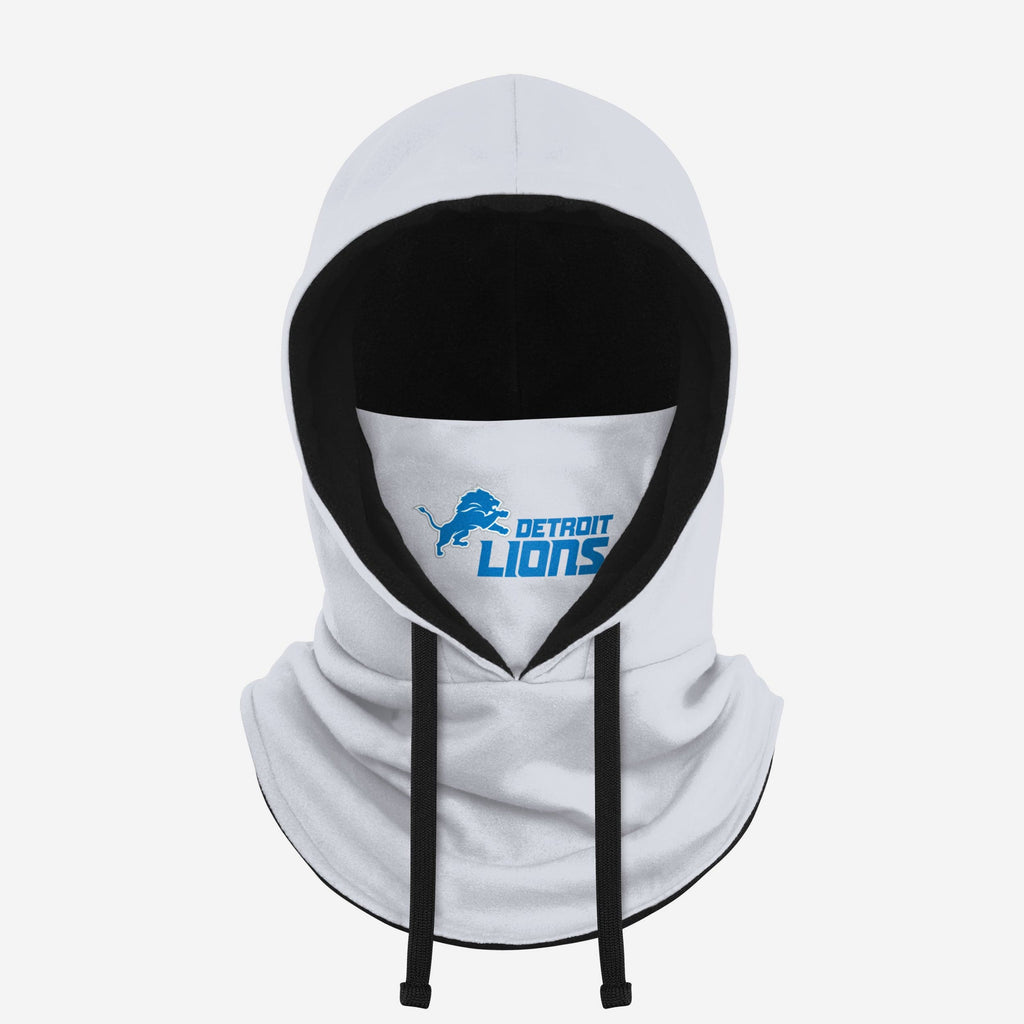 Detroit Lions White Drawstring Hooded Gaiter FOCO - FOCO.com