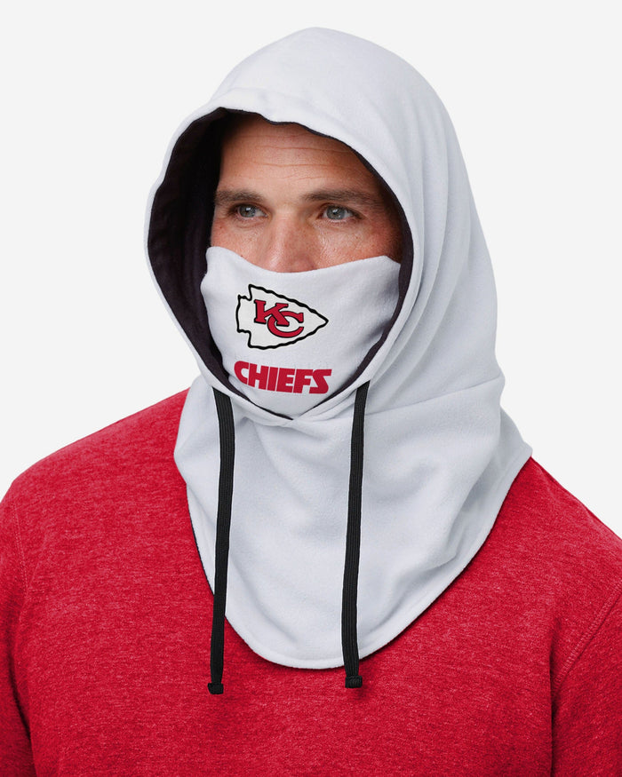 Kansas City Chiefs White Drawstring Hooded Gaiter FOCO - FOCO.com