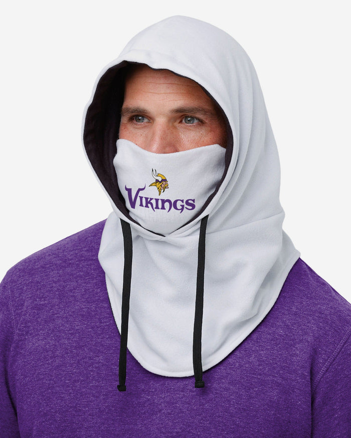 Minnesota Vikings White Drawstring Hooded Gaiter FOCO - FOCO.com