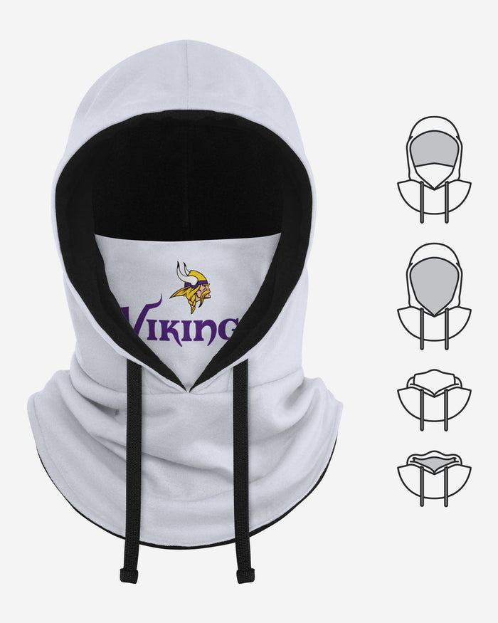 Minnesota Vikings White Drawstring Hooded Gaiter FOCO - FOCO.com