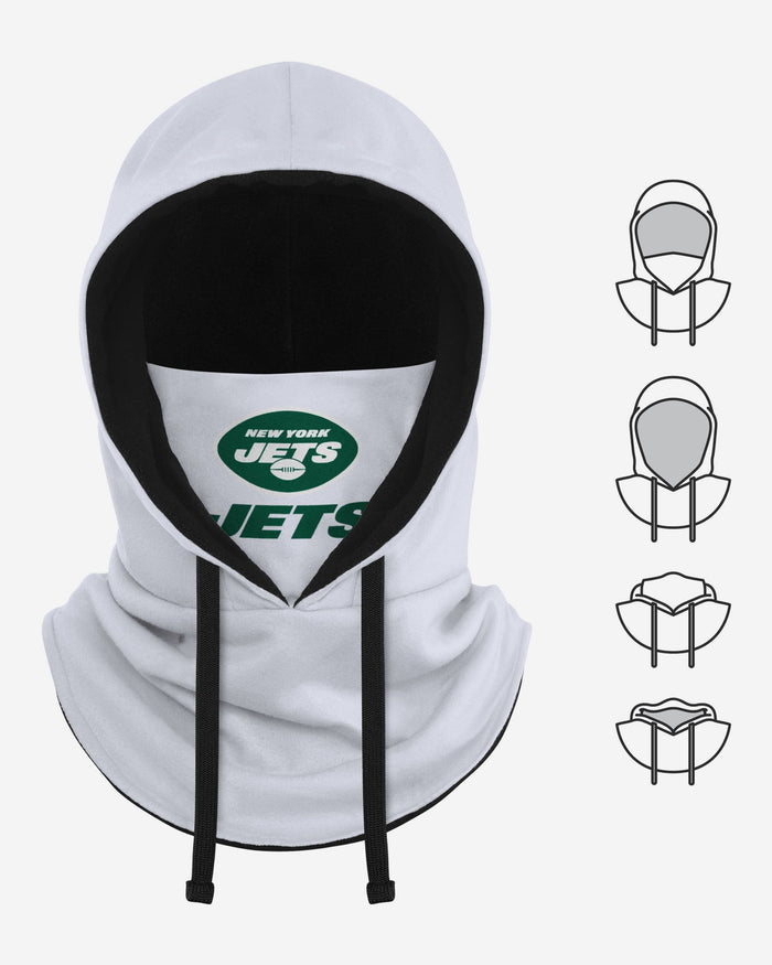 New York Jets White Drawstring Hooded Gaiter FOCO - FOCO.com