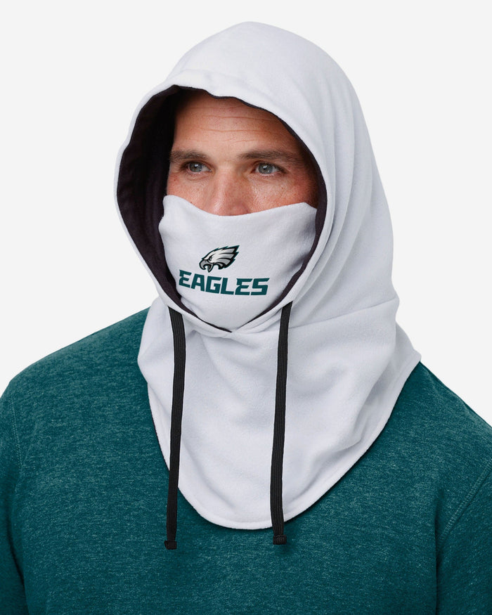 Philadelphia Eagles White Drawstring Hooded Gaiter FOCO - FOCO.com