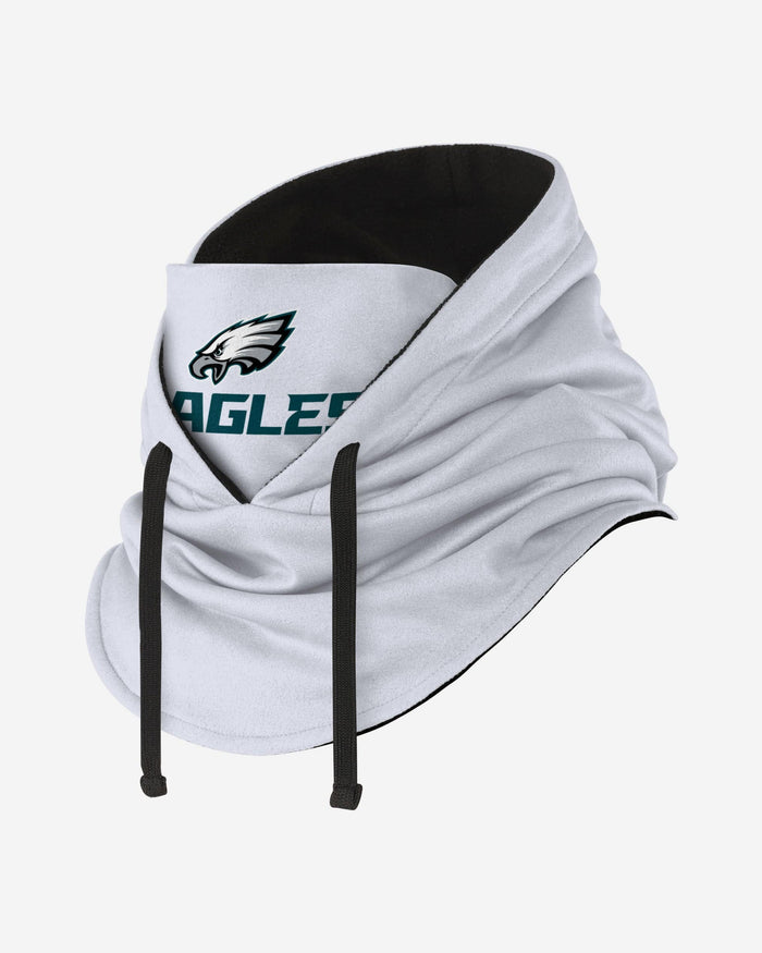 Philadelphia Eagles White Drawstring Hooded Gaiter FOCO - FOCO.com