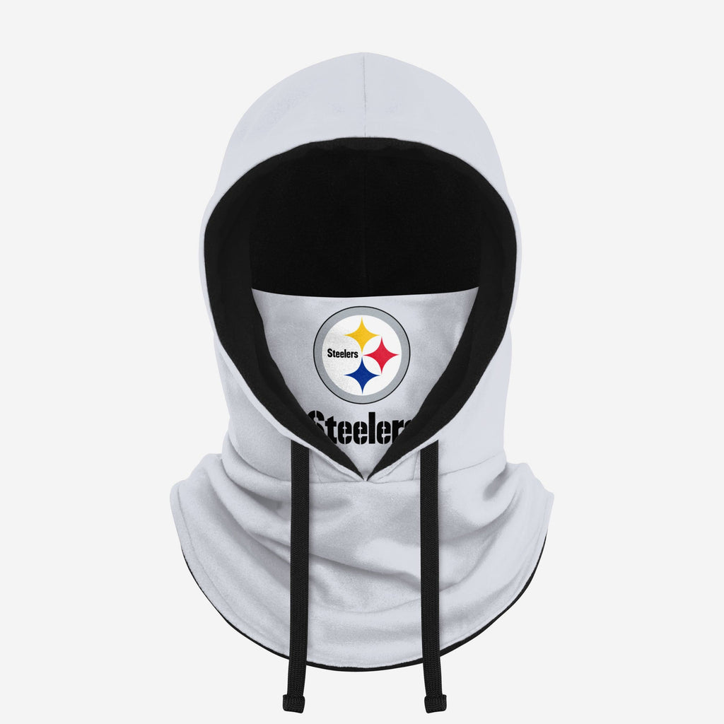 Pittsburgh Steelers White Drawstring Hooded Gaiter FOCO - FOCO.com