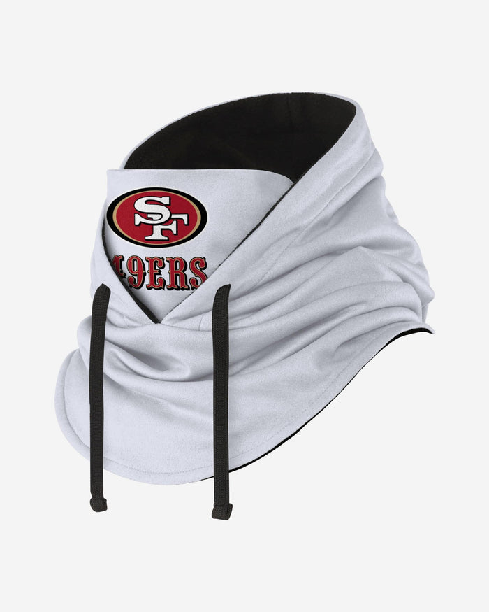 San Francisco 49ers White Drawstring Hooded Gaiter FOCO - FOCO.com