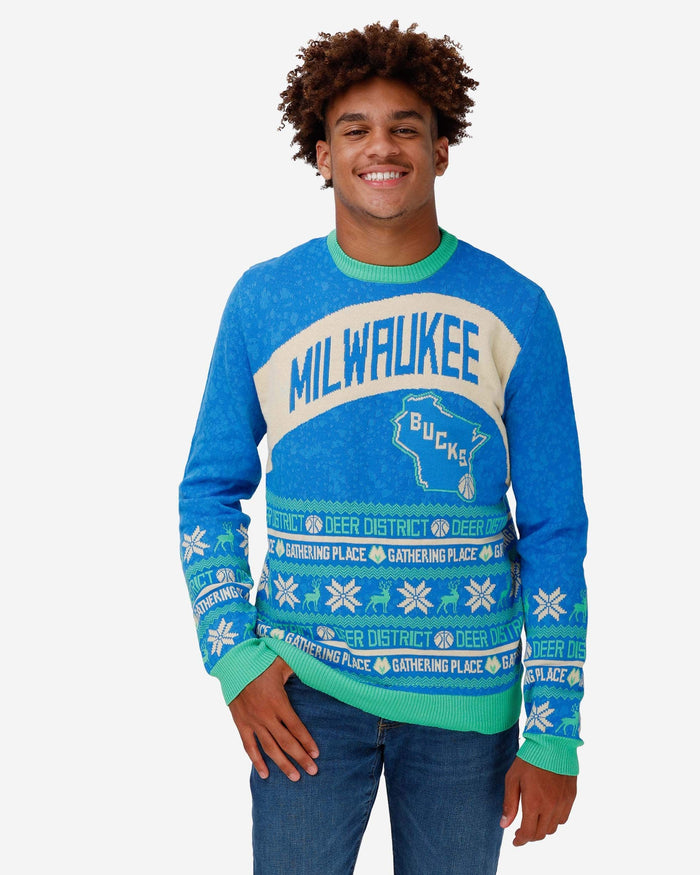 Milwaukee Bucks Thematic Knit Sweater FOCO S - FOCO.com