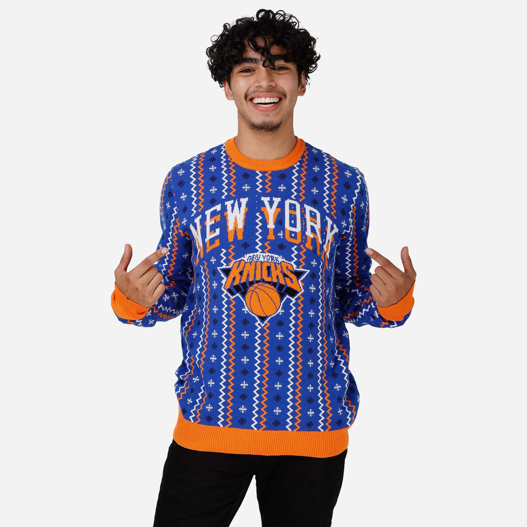 New York Knicks Thematic Knit Sweater FOCO S - FOCO.com