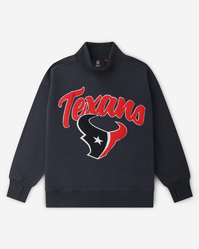 Houston Texans Chenille Logo Oversized Mockneck Sweatshirt FOCO S - FOCO.com