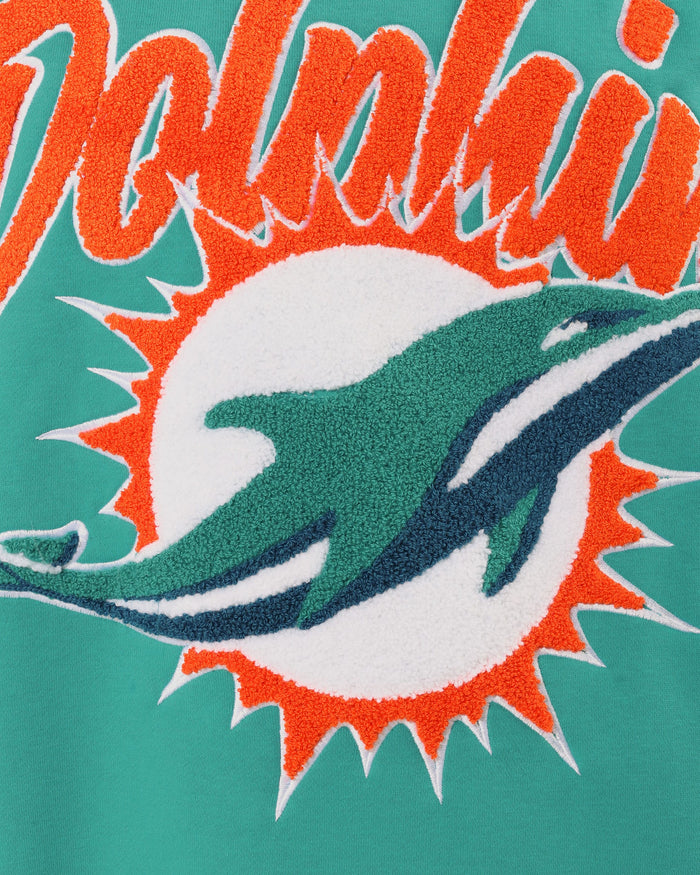 Miami Dolphins Chenille Logo Oversized Mockneck Sweatshirt FOCO S - FOCO.com