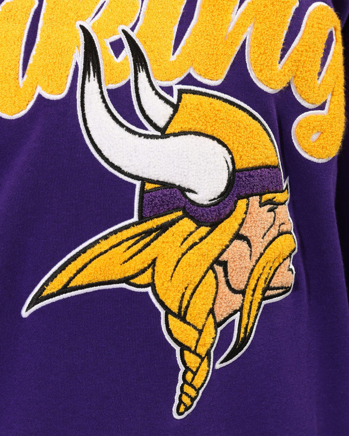 Minnesota Vikings Chenille Logo Oversized Mockneck Sweatshirt FOCO S - FOCO.com