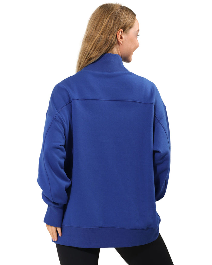Buffalo Bills Rhinestone Logo Mock Neck Oversized Sweater FOCO S - FOCO.com