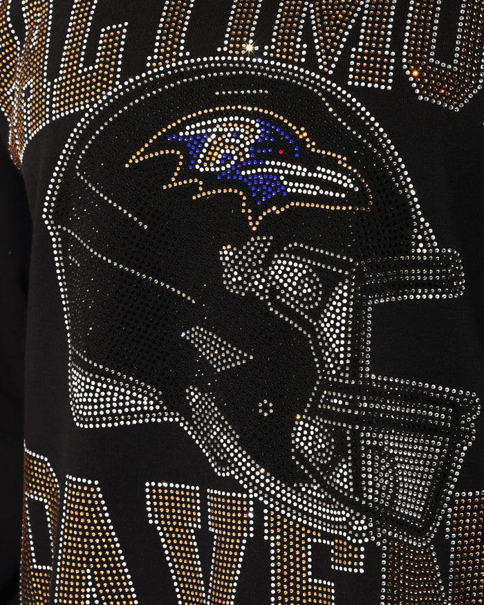 Baltimore Ravens Rhinestone Logo Mock Neck Oversized Sweater FOCO S - FOCO.com