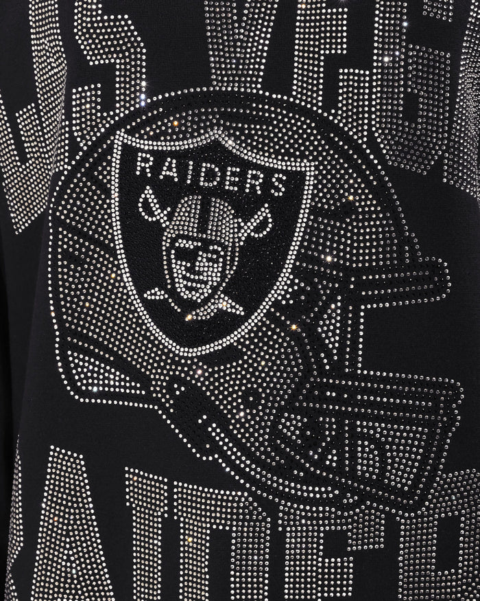Las Vegas Raiders Rhinestone Logo Mock Neck Oversized Sweater FOCO S - FOCO.com