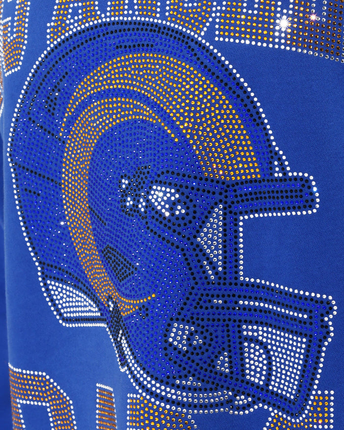 Los Angeles Rams Rhinestone Logo Mock Neck Oversized Sweater FOCO S - FOCO.com