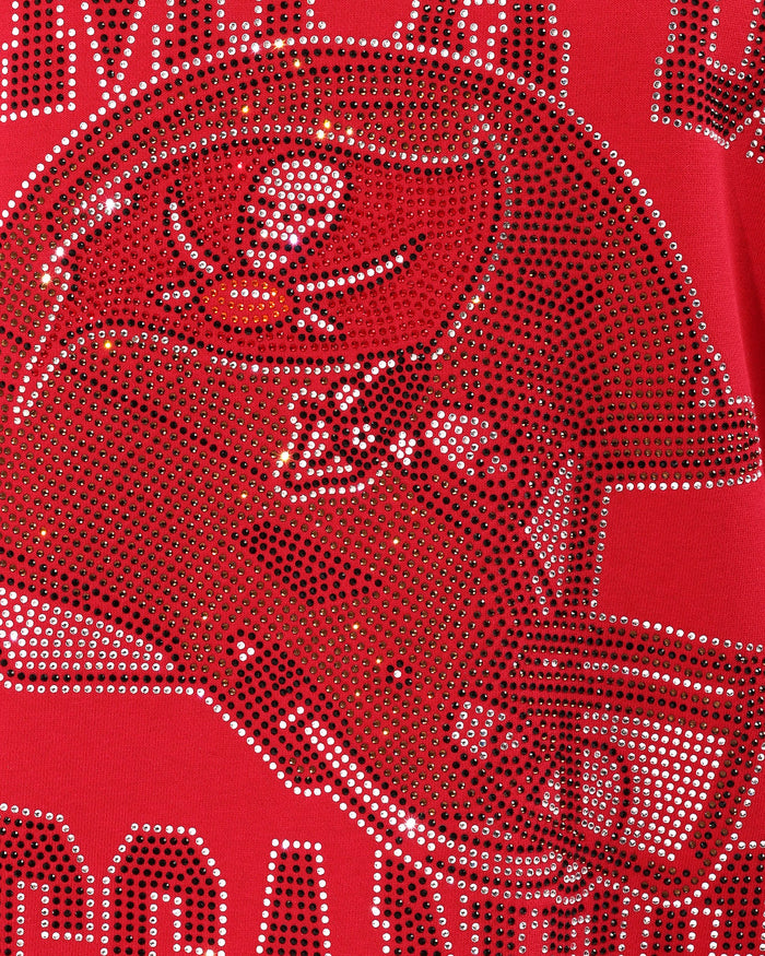 Tampa Bay Buccaneers Rhinestone Logo Mock Neck Oversized Sweater FOCO S - FOCO.com