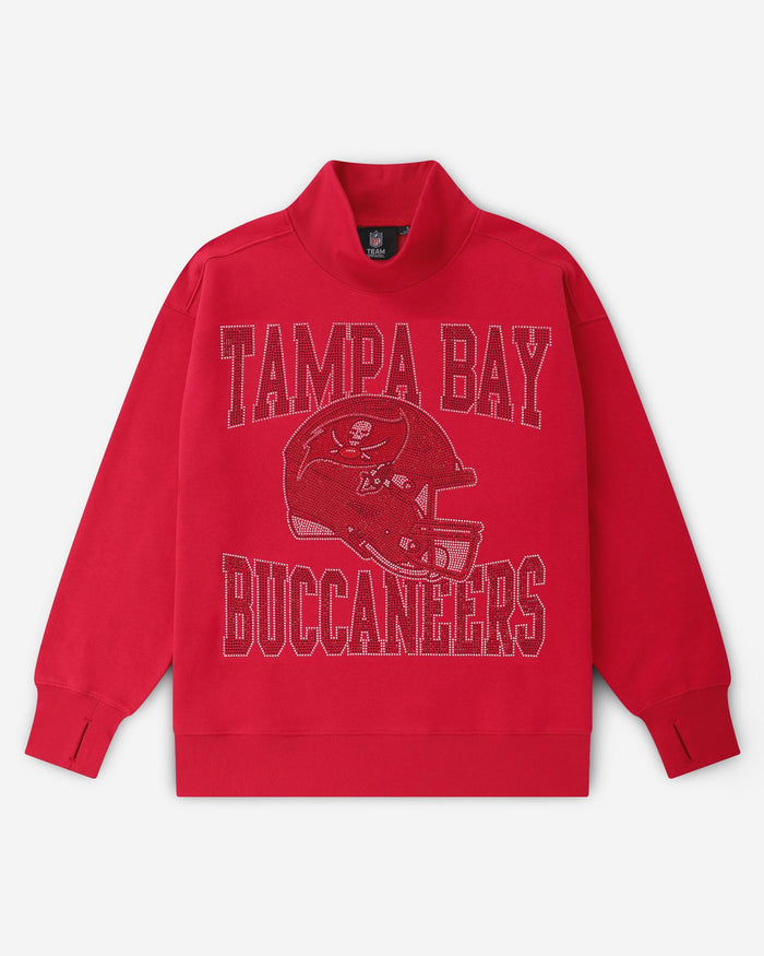 Tampa Bay Buccaneers Rhinestone Logo Mock Neck Oversized Sweater FOCO S - FOCO.com
