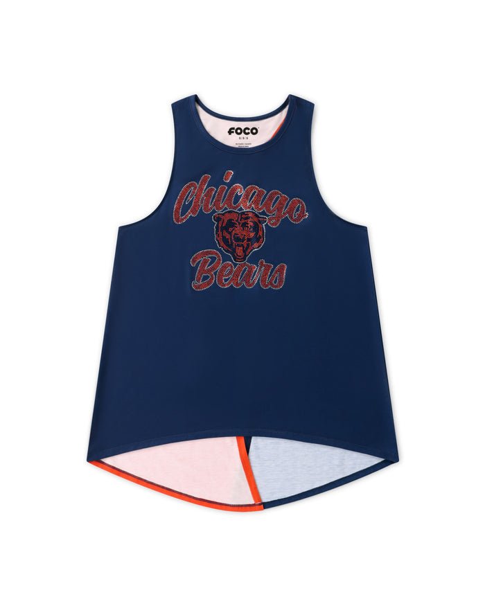 Chicago Bears Rhinestone Tie-Breaker Sleeveless Top