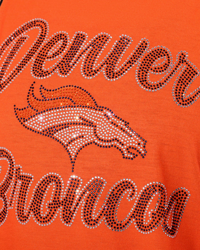 Denver Broncos Rhinestone Tie-Breaker Sleeveless Top