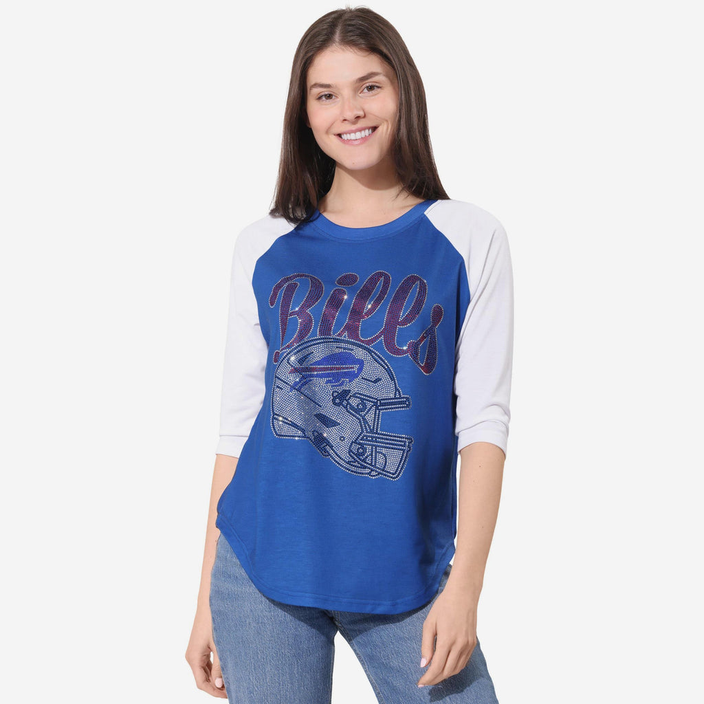 Buffalo Bills Rhinestone Raglan T-Shirt FOCO S - FOCO.com