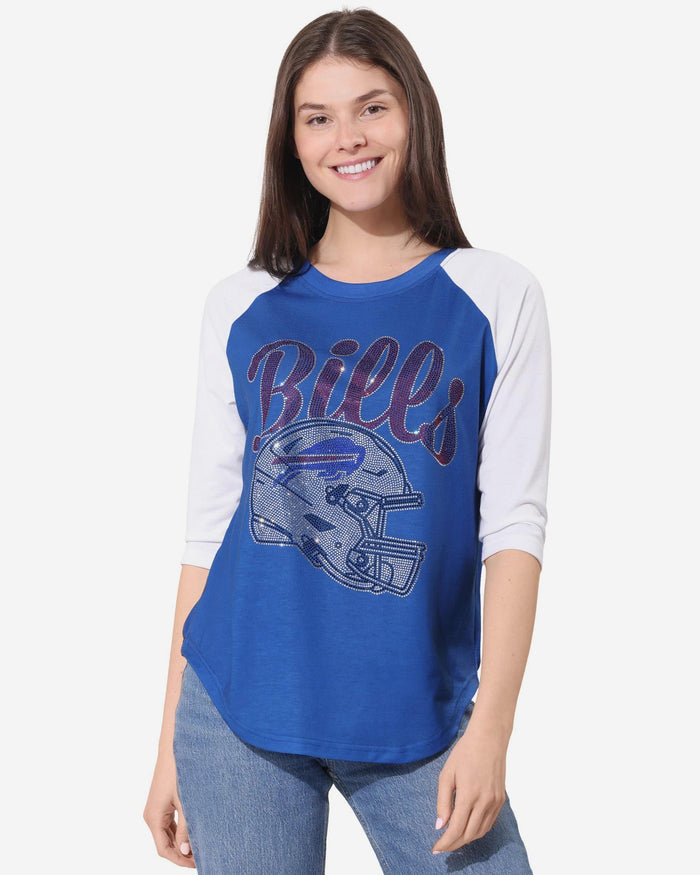 Buffalo Bills Rhinestone Raglan T-Shirt FOCO S - FOCO.com