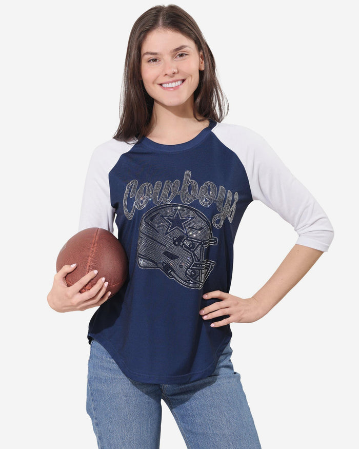 Dallas Cowboys Rhinestone Raglan T-Shirt FOCO S - FOCO.com